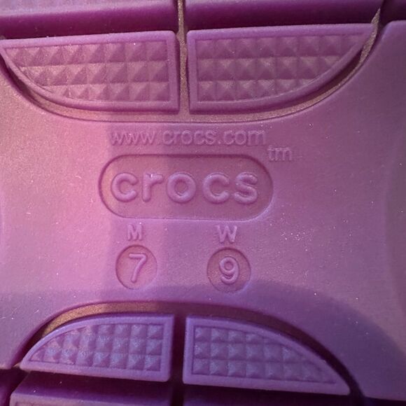 Crocs Mega Crush Sandal Size 9 White Pink Purple Platform - Picture 8 of 11